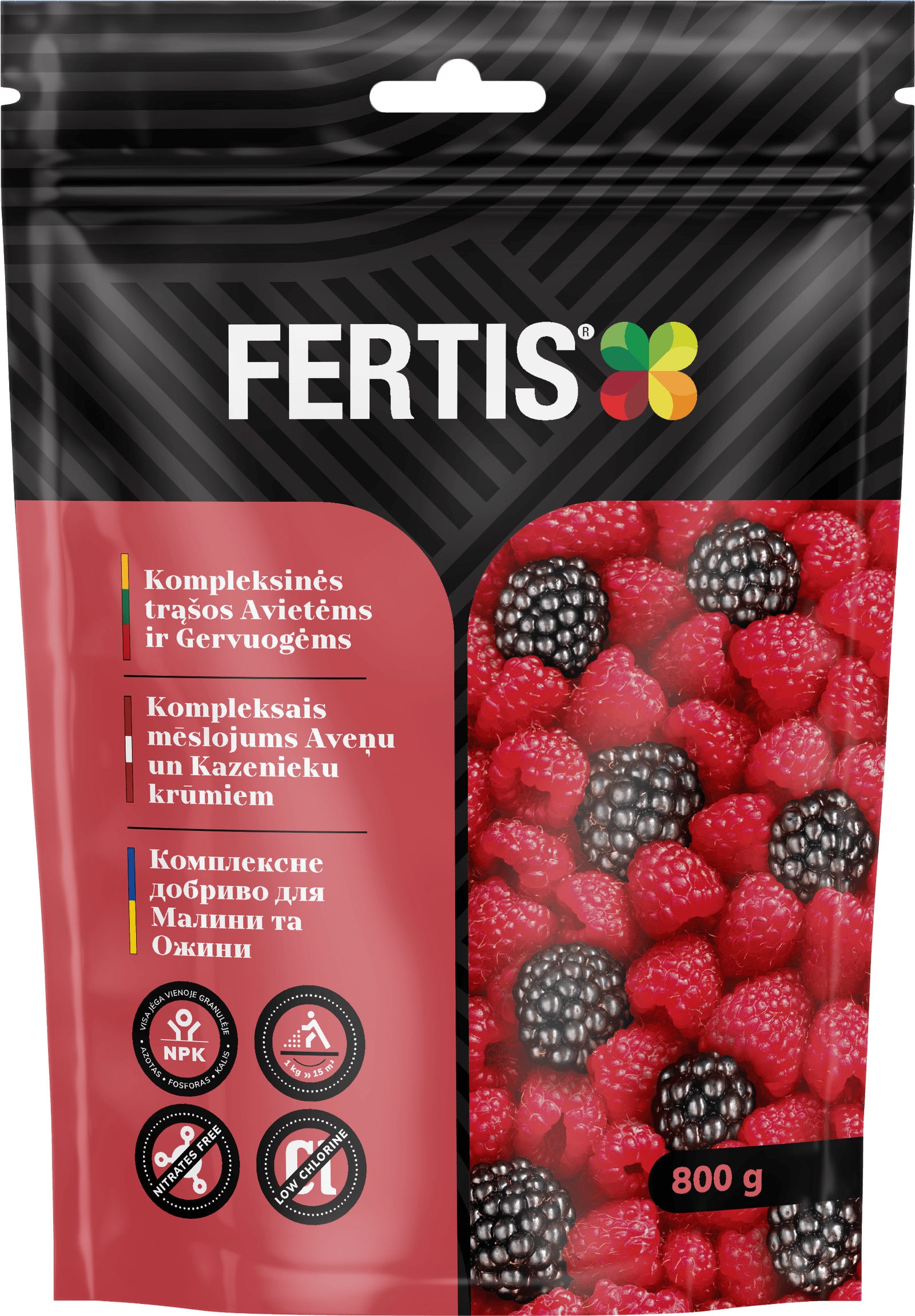 Kompleksinės trąšos Avietėms ir gervuogėms  FERTIS, 800g
