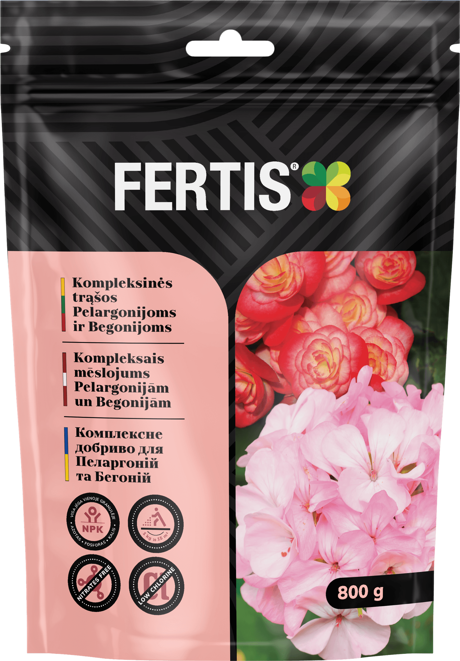 Kompleksinės trąšos Pelargonijoms ir begonijoms  FERTIS, 800g