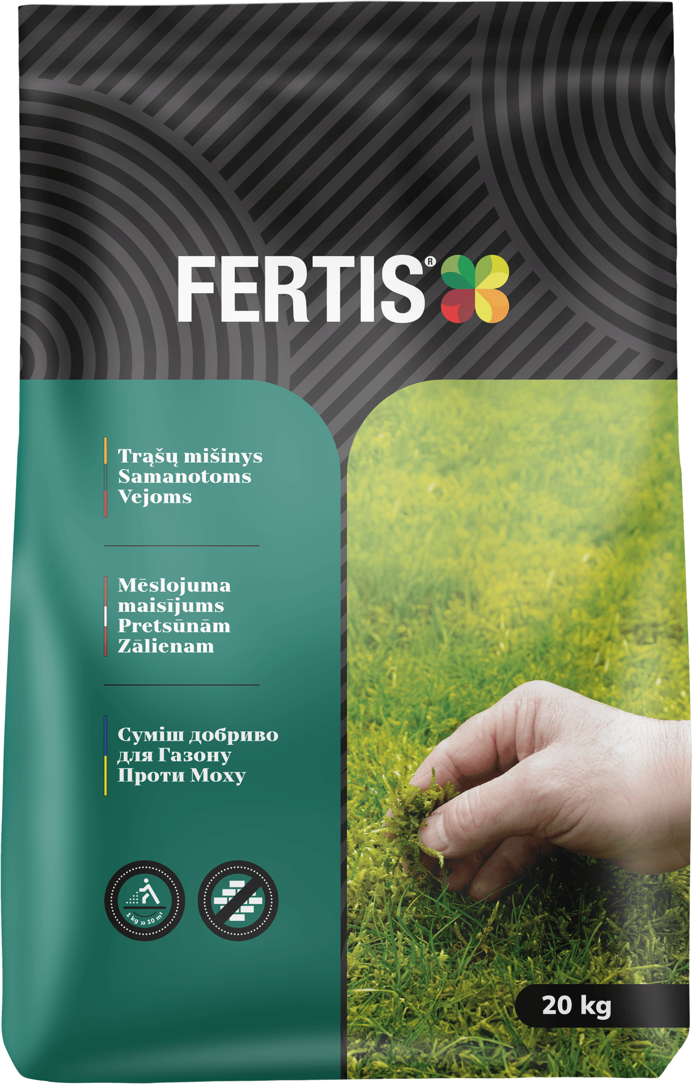 Trąšų mišinys Samanotoms Vejoms FERTIS, 20kg