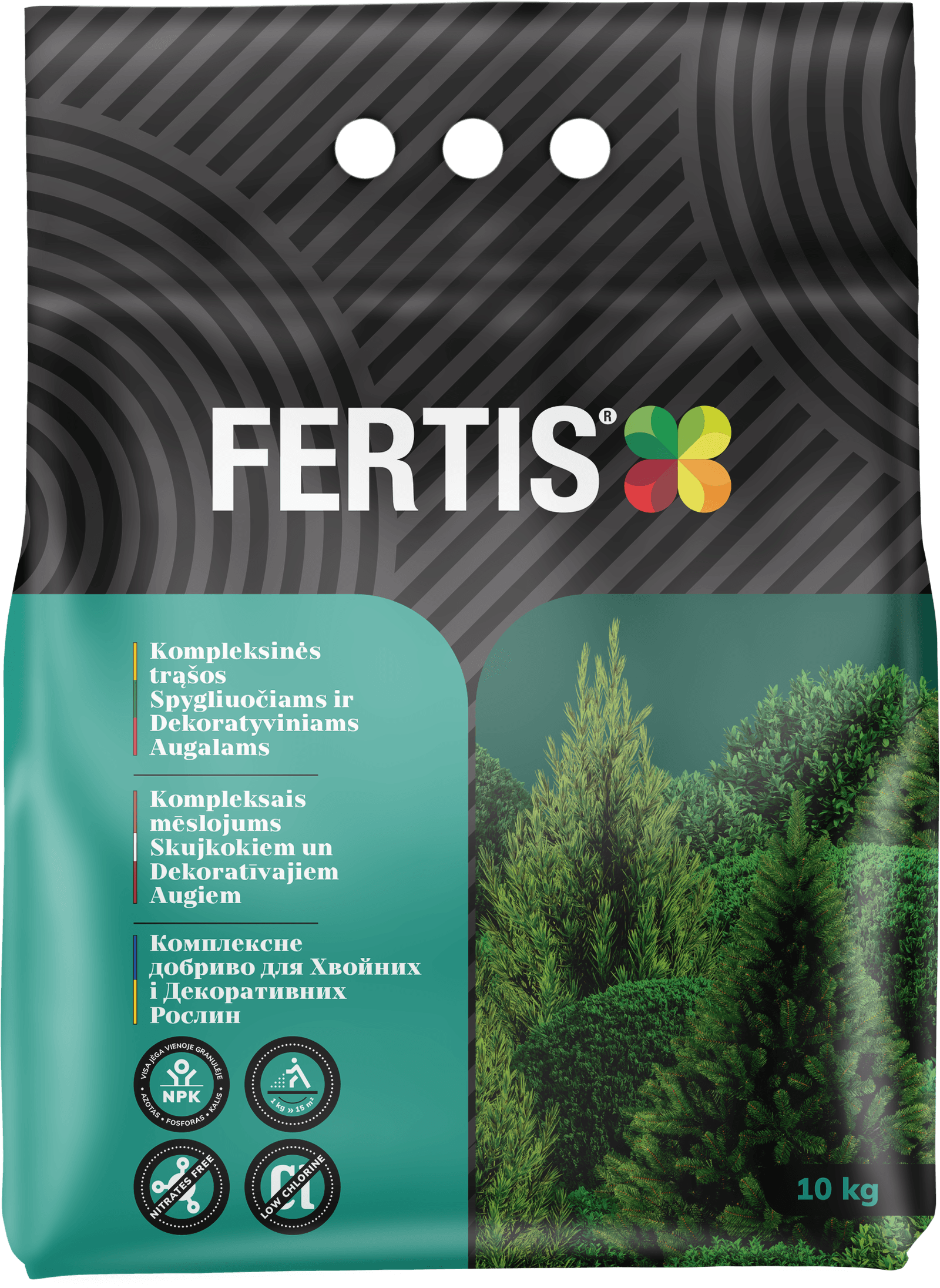 Kompleksinės trąšos Spygliuočiams ir dekoratyviniams augalams FERTIS, 10kg