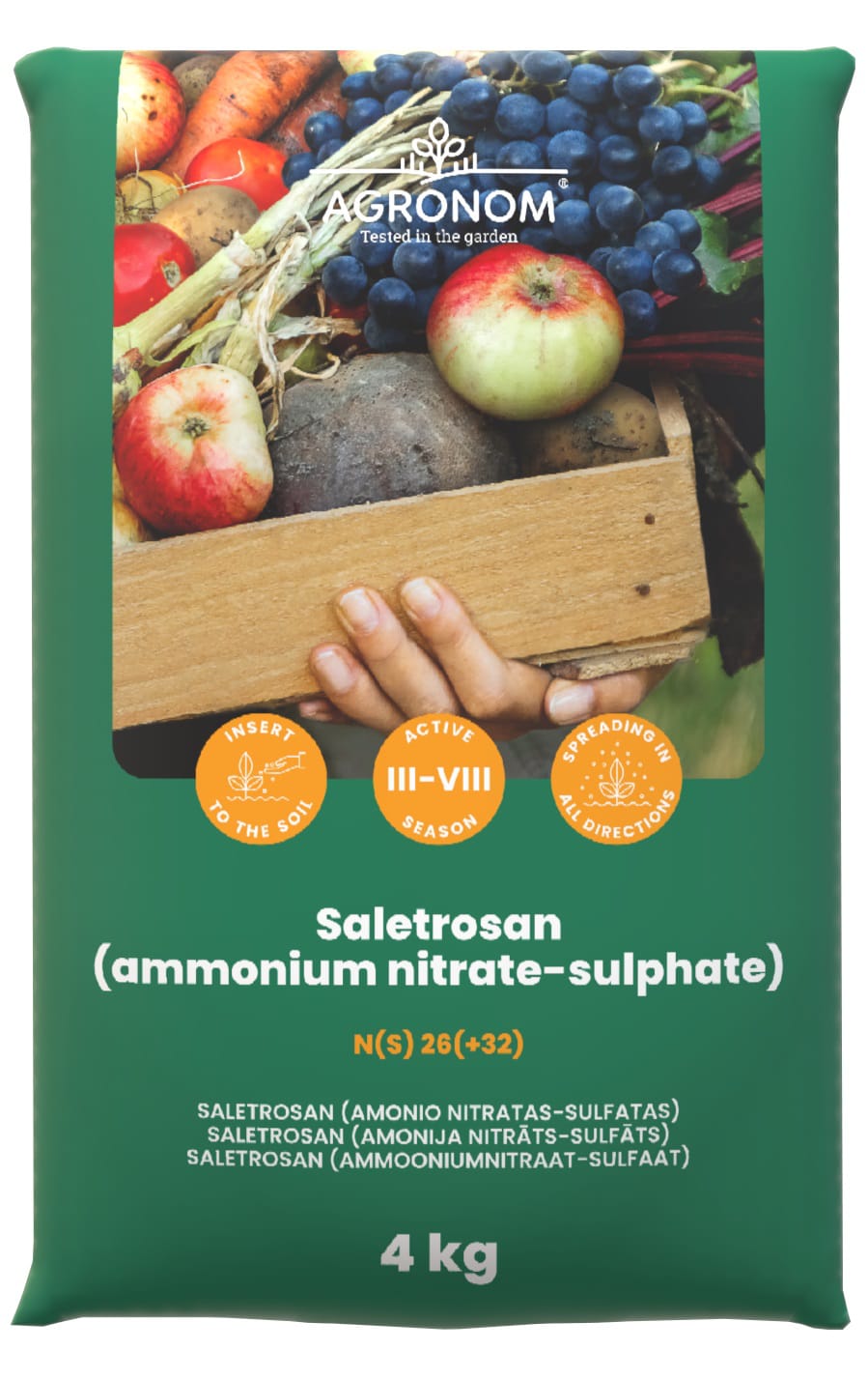 AGRONOM SALETROSAN (AMONIO NITRATAS-SULFATAS) 4 KG