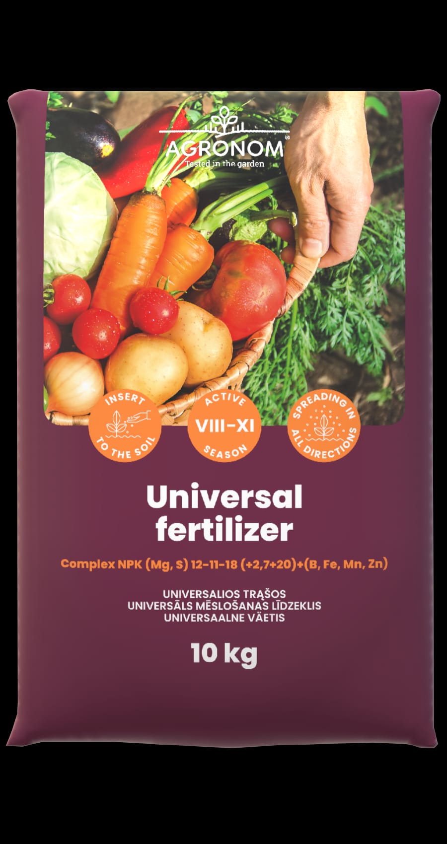 AGRONOM UNIVERSALIOS TRĄŠOS COMPLEX NPK 12-11-18, 10 KG