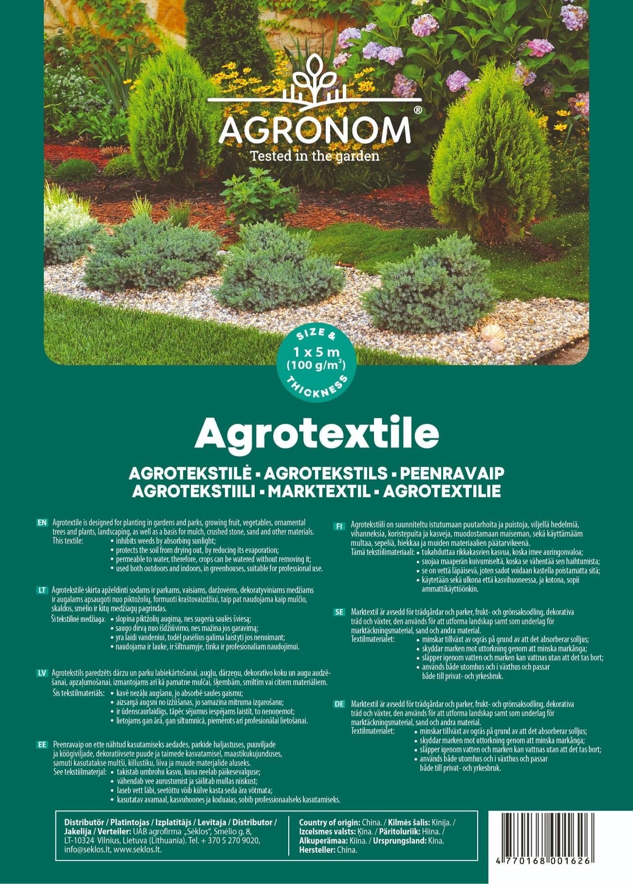 AGROTEKSTILĖ 1X5M (100G/KV.M)