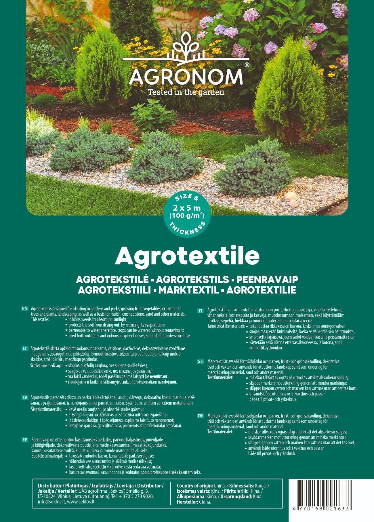 AGROTEKSTILĖ 2X5M (100G/KV.M)
