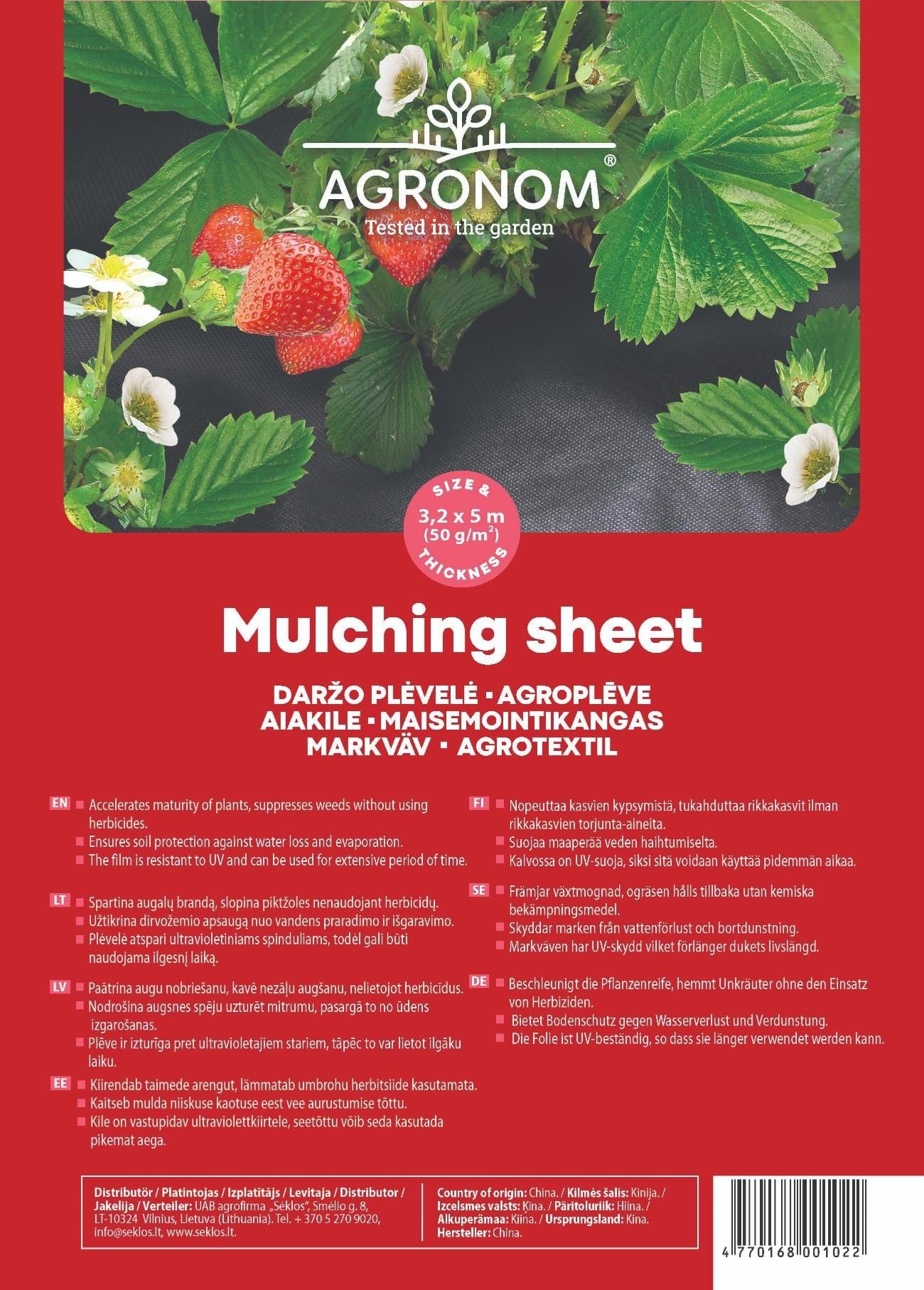 DARŽO PLĖVELĖ JUODA 3,2X5M (50G/KV.M)