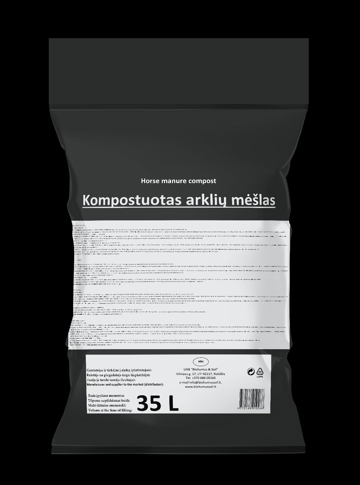 KOMPOSTUOTAS ARKLIŲ MĖŠLAS 35 L
