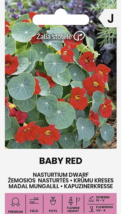 NASTURTĖS ŽEMOSIOS BABY RED