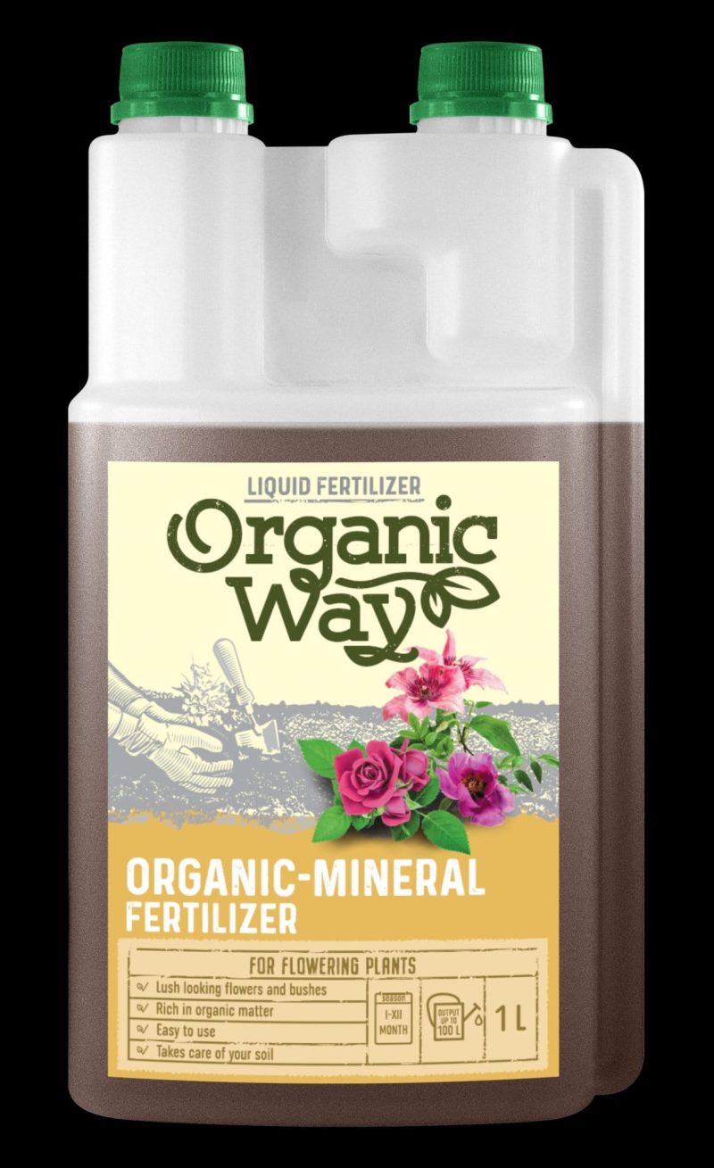ORGANIC WAY GĖLĖMS IR ŽYDINTIEMS KRŪMAMS SKIRTOS ORGANINĖS-MINERALINĖS TRĄŠOS 1 L