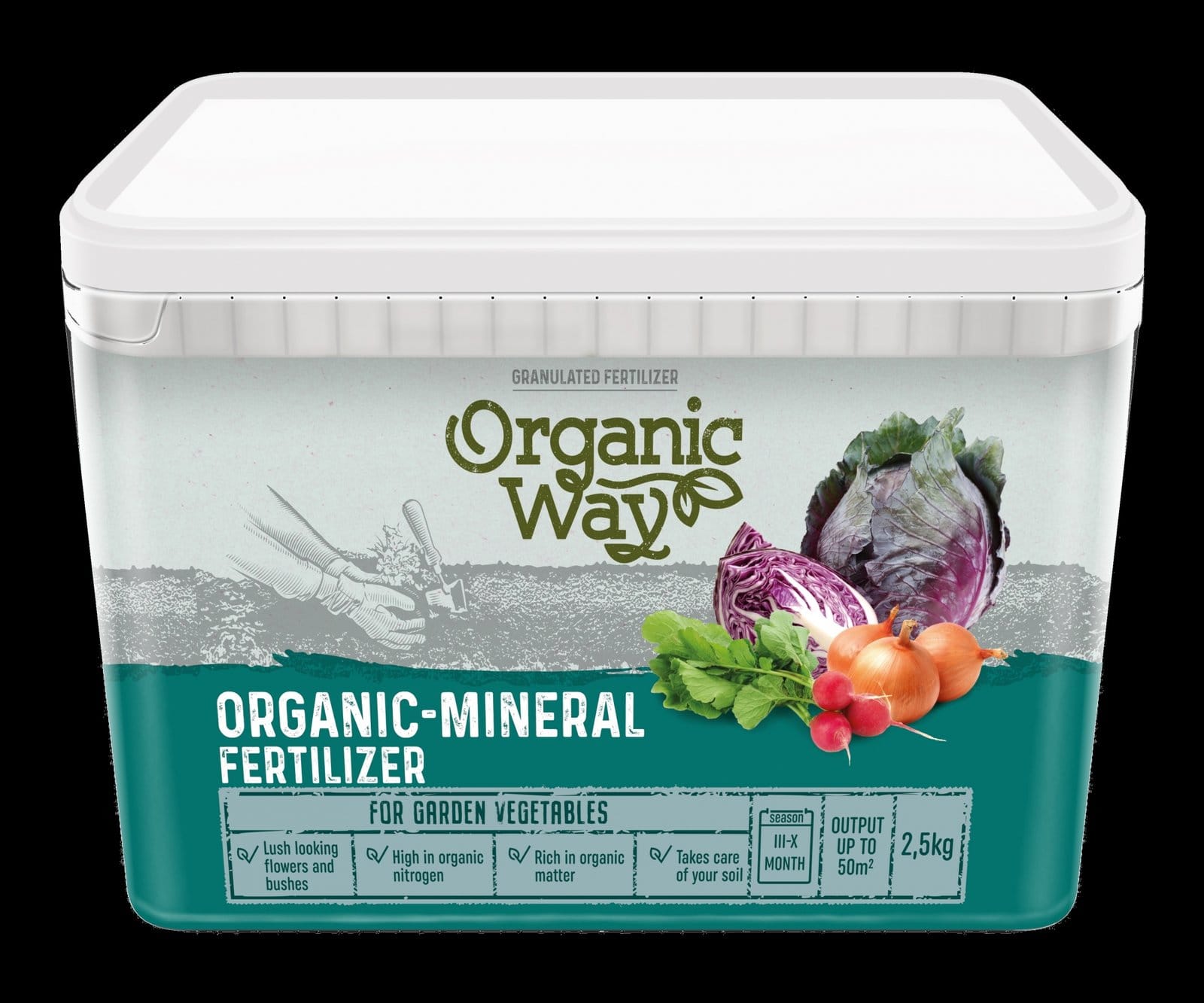 ORGANIC WAY ORGANINĖS - MINERALINĖS ŠILTNAMIUI IR DARŽUI TRĄŠOS 2,5 KG