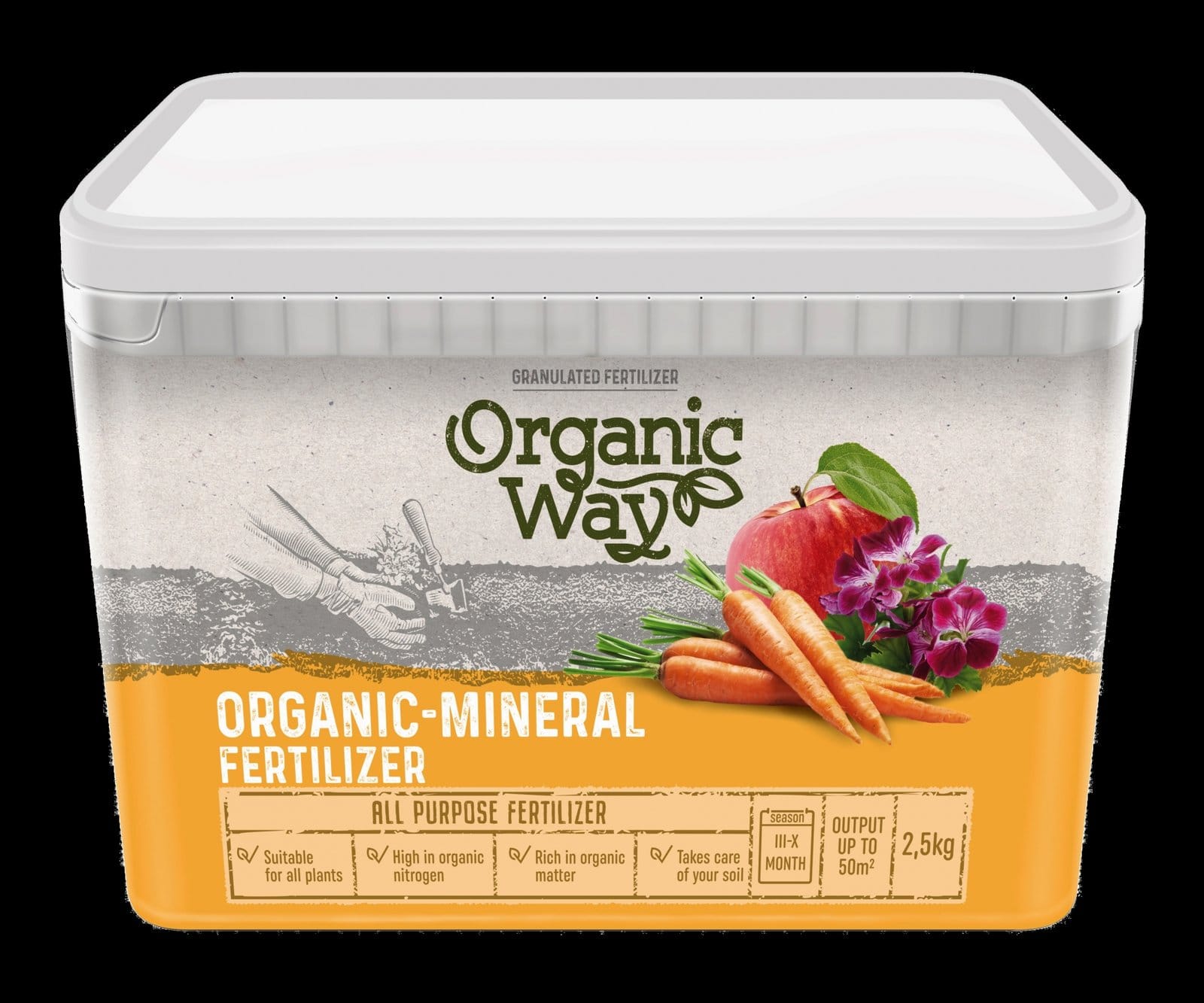 ORGANIC WAY ORGANINĖS - MINERALINĖS UNIVERSALIOS TRĄŠOS 2,5 KG