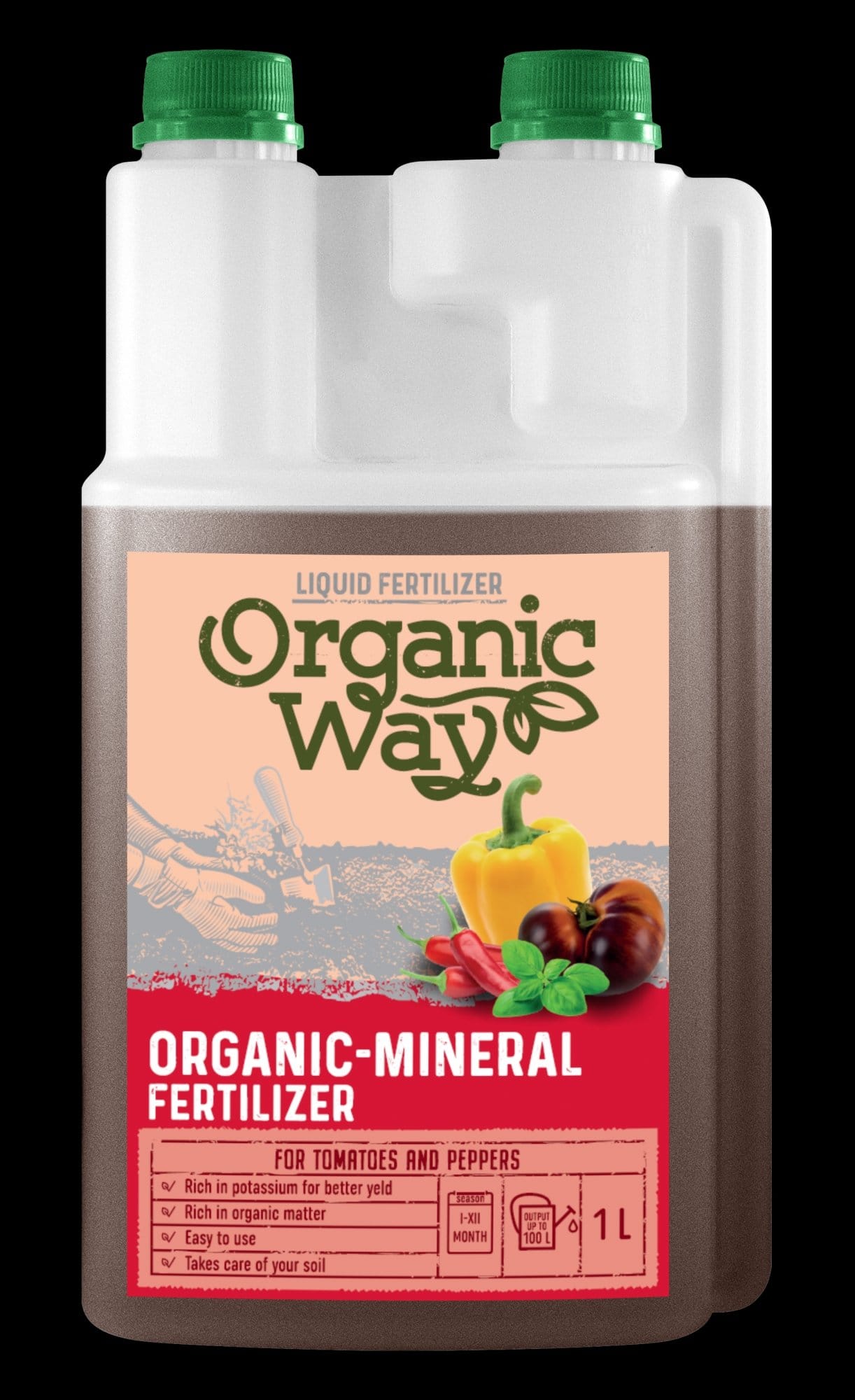 ORGANIC WAY POMIDORAMS IR PAPRIKOMS SKIRTOS ORGANINĖS-MINERALINĖS TRĄŠOS 1 L