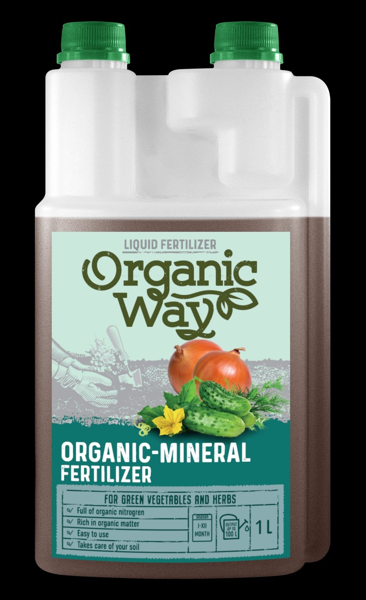 ORGANIC WAY ŽALIOMS DARŽOVĖMS IR PRIESKONIAMS SKIRTOS ORGANINĖS-MINERALINĖS TRĄŠOS 1 L